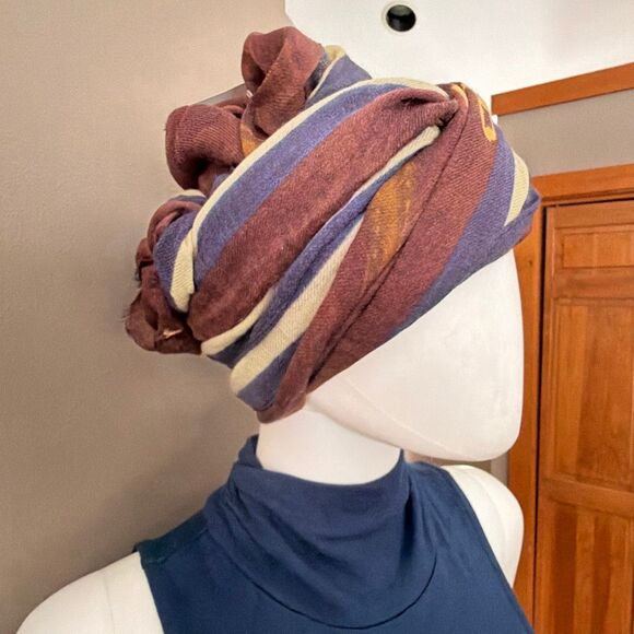 Lauren Ralph Lauren Wool Scarf Earth Tones Buckles Belts Rare - Picture 3 of 6